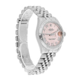 Rolex Datejust 178344 31mm Pink Roman Numeral Dial Diamond Bezel Jubilee Bracelet 2017