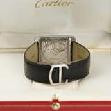 Cartier Tank MC WSTA0010 Steel Blue Dial Black Alligator Strap