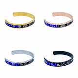 Speedometer Style Stainless Steel Watch Bangle in Gold with Digits