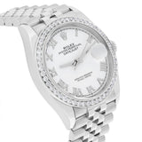 Rolex Datejust 126234 36mm Stainless Steel White Roman Dial Diamond Bezel Jubilee Bracelet