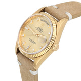 Rolex Day-Date 36 18238 18K Yellow Gold Fluted Bezel Champagne Diamond Dial