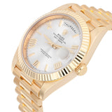 Rolex Day-Date 40 228238-0002 Yellow Gold Silver Roman Numeral Dial 40mm