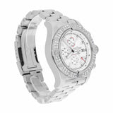 Breitling Super Avenger A13370 48mm Stainless Steel Chronograph White Dial Diamond Bezel