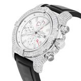 Breitling Super Avenger A13370 White Dial Stainless Steel Custom Diamond Bezel Watch