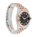 Rolex Datejust 36 Reference 116231 Black Diamond Dial Rose Gold and Stainless Steel Jubilee Watch