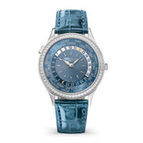 Patek Philippe 7130G-016 Complications 36mm White Gold Diamond Bezel Blue Dial