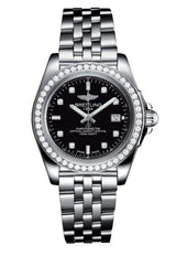 Breitling Galactic 32 Sleek A71330531B1A1 32mm Stainless Steel Diamond-Set Bezel Trophy Black Dial