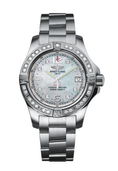 Breitling Colt Lady A77388531A1A1 Stainless Steel 33mm Mother-of-Pearl Diamond Bezel