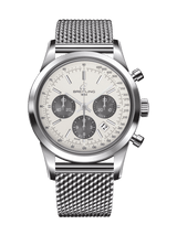 Breitling Transocean Chronograph AB0152121G1A1 43mm Stainless Steel Silver Dial