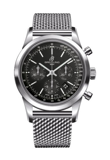 Breitling Transocean Chronograph AB0152121B1A1 43mm Stainless Steel Black Dial