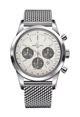 Breitling Transocean Chronograph AB0152121G1A1 43mm Stainless Steel Silver Dial