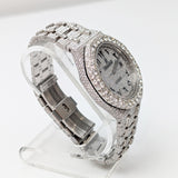 Audemars Piguet Royal Oak 15400ST Custom Iced Out Diamond Case and Dial Watch