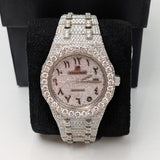 Audemars Piguet Royal Oak 15400ST Custom Iced Out Diamond Case and Dial Watch