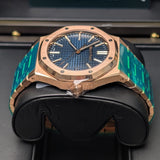 Audemars Piguet Royal Oak 15510OR.OO.1320OR.03 Blue Dial 18-Carat Pink Gold Watch 41mm