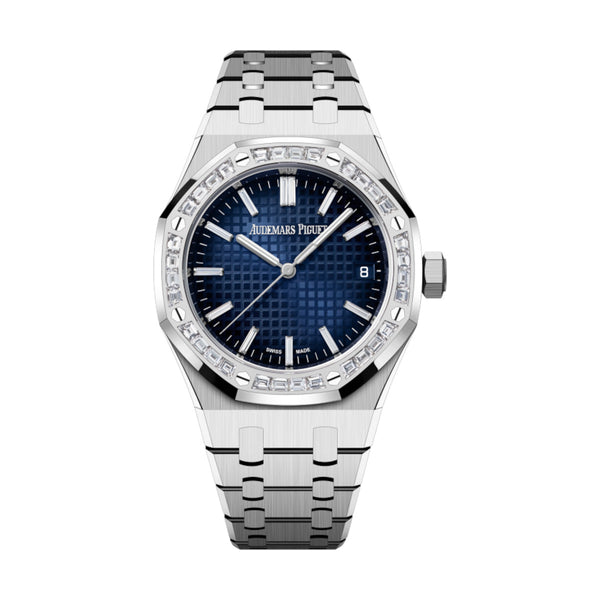 Audemars Piguet Royal Oak 15551BC.ZZ.1356BC.01 37mm White Gold Diamond Bezel Blue Dial