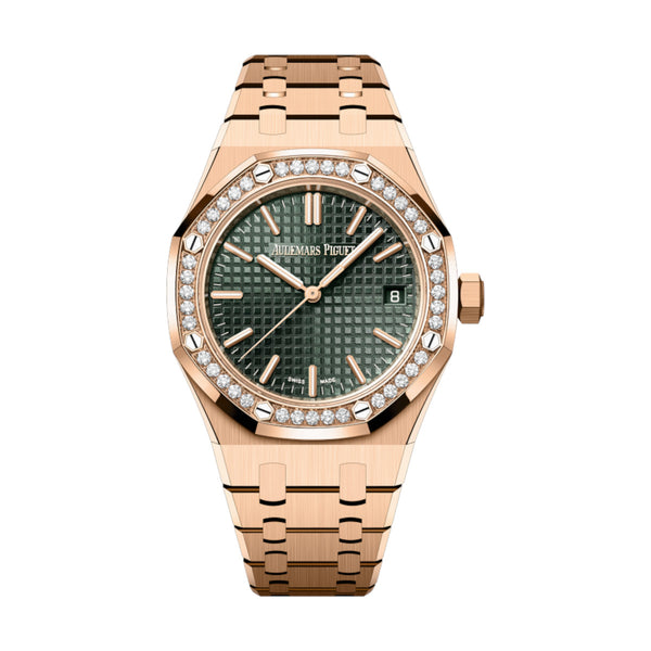 Audemars Piguet Royal Oak 15551OR.ZZ.1356OR.06 37mm Pink Gold Khaki Green Dial
