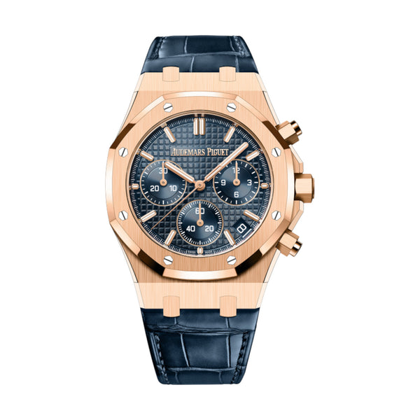 Audemars Piguet Royal Oak 26240OR.OO.D315CR.02 Flyback Chronograph 41mm Pink Gold Blue Dial