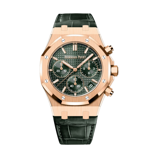 Audemars Piguet Royal Oak Chronograph 26240OR.OO.D404CR.02 Khaki Green Dial 41mm Pink Gold