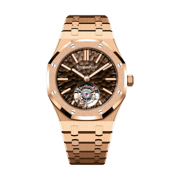 Audemars Piguet Royal Oak 26730OR.GG.1320OR.01 Flying Tourbillon 41mm Pink Gold Brown Dial Watch