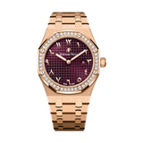Audemars Piguet Royal Oak 67651OR.ZZ.1261OR.06 Burgundy Dial 18-Carat Pink Gold Bracelet 33mm
