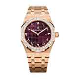 Audemars Piguet Royal Oak 67656OR.ZZ.1261OR.01 Burgundy Dial 18-Carat Pink Gold Bracelet 33mm