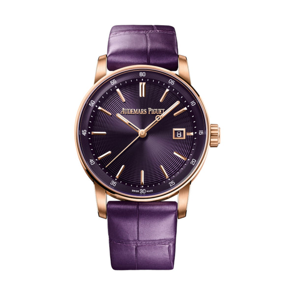Audemars Piguet Code 11.59 77410OR.OO.A623CR.01 38mm Pink Gold Purple Dial Watch