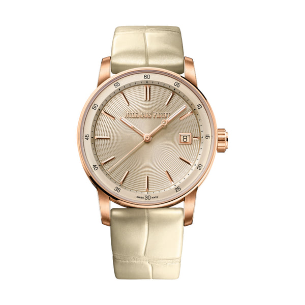 Audemars Piguet Code 11.59 77410OR.OO.A825CR.01 38mm Pink Gold Ivory Dial Watch