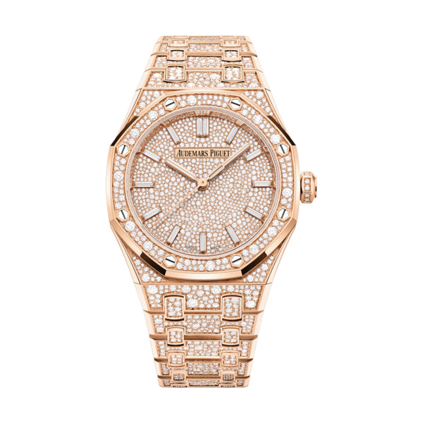 Audemars Piguet Royal Oak 77452OR.ZZ.1365OR.01 34mm Pink Gold Diamond-Set Watch