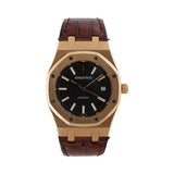 Audemars Piguet Royal Oak 15300OR.OO.D002CR.01 – 39mm Rose Gold, Black Dial, Leather Strap