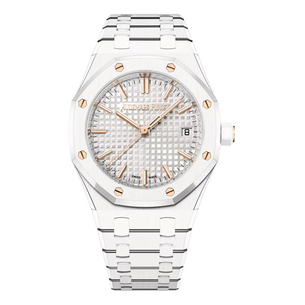 Audemars Piguet Royal Oak 77350CB.OO.1266CB.01 34mm White Ceramic Silver Dial