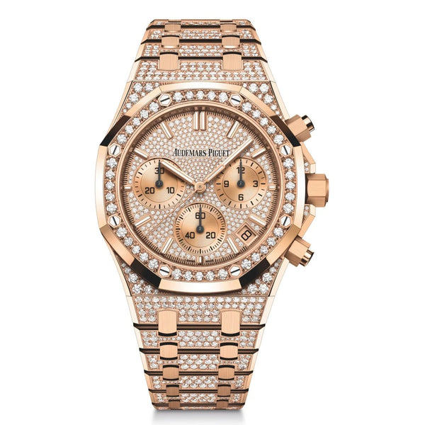 Audemars Piguet Royal Oak Selfwinding Chronograph 26242OR.ZZ.1322OR.01 in 18k Rose Gold with Diamond Bezel
