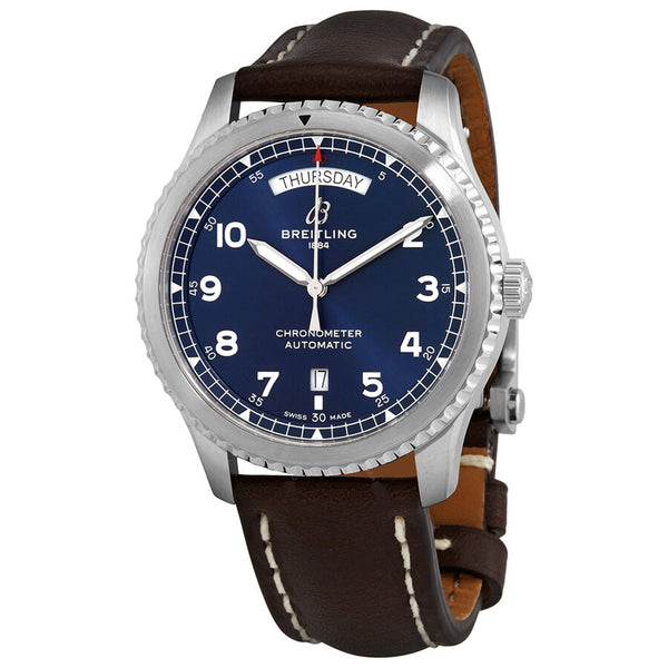 Breitling Aviator 8 A45330101C1X6 43mm Blue Dial Leather Strap