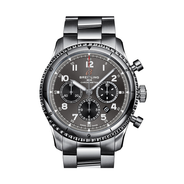 Breitling Aviator 8 AB0119131B1A1 43mm Polished Steel Grey Dial