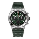 Breitling Chronomat B01 AB0134101L2S1 42mm Green Dial Stainless Steel Green Rubber Strap