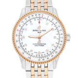 Breitling Navitimer 35mm U17395211A1U1 White Mother of Pearl Diamond Dial 18k Rose Gold Watch