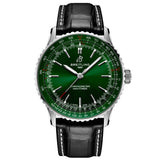 Breitling Navitimer A17329371L1P1 41mm Stainless Steel Green Dial Black Leather Strap