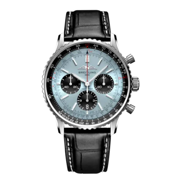 Breitling Navitimer B01 Chronograph AB0138241C1P1 43mm Ice Blue Dial Stainless Steel Black Alligator Leather Strap