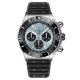 Breitling Super Chronomat B01 PB0136251C1S1 44mm Ice Blue Dial Stainless Steel and Platinum with Black Rubber Strap