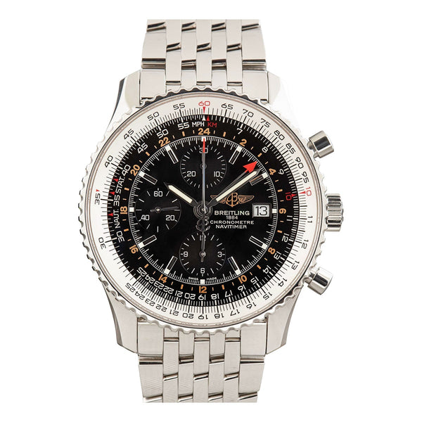 Breitling Navitimer A24322 42mm Stainless Steel Black Dial Automatic Watch with Box and Papers
