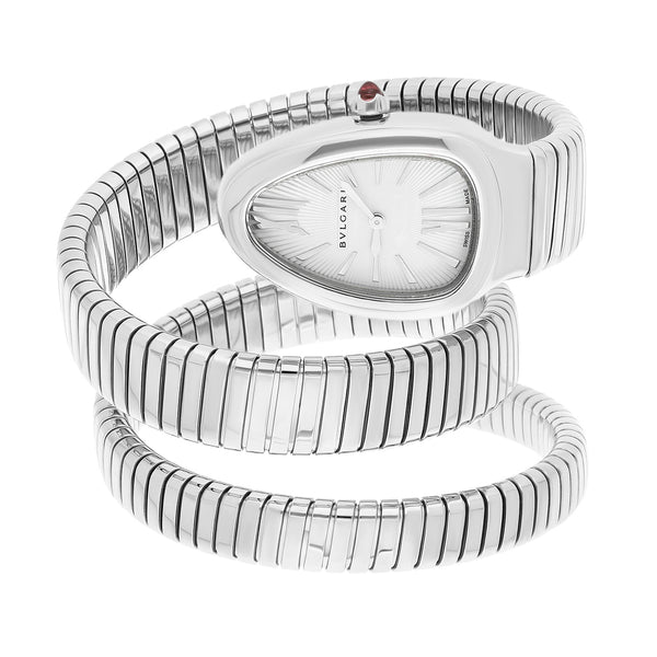 Bvlgari Serpenti SP35S 35mm Stainless Steel Silver Dial Ladies Watch