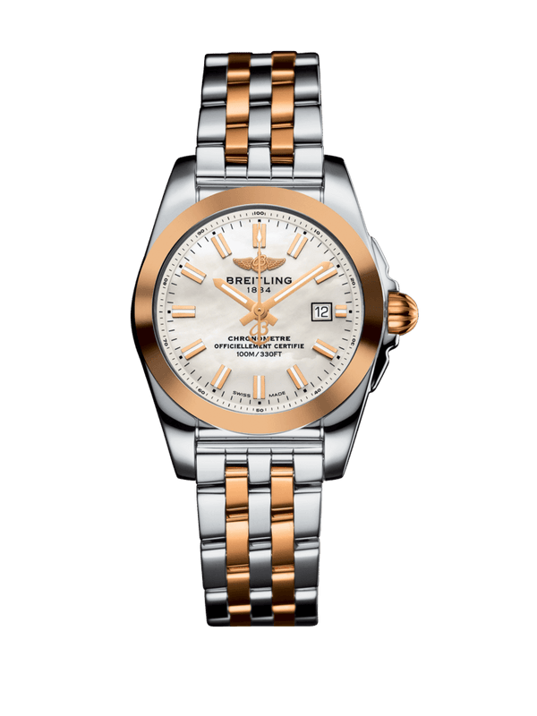 Breitling Galactic 29 Sleek C72348121A1C1 29mm Stainless Steel and 18k Rose Gold with White Mother-of-Pearl Dial