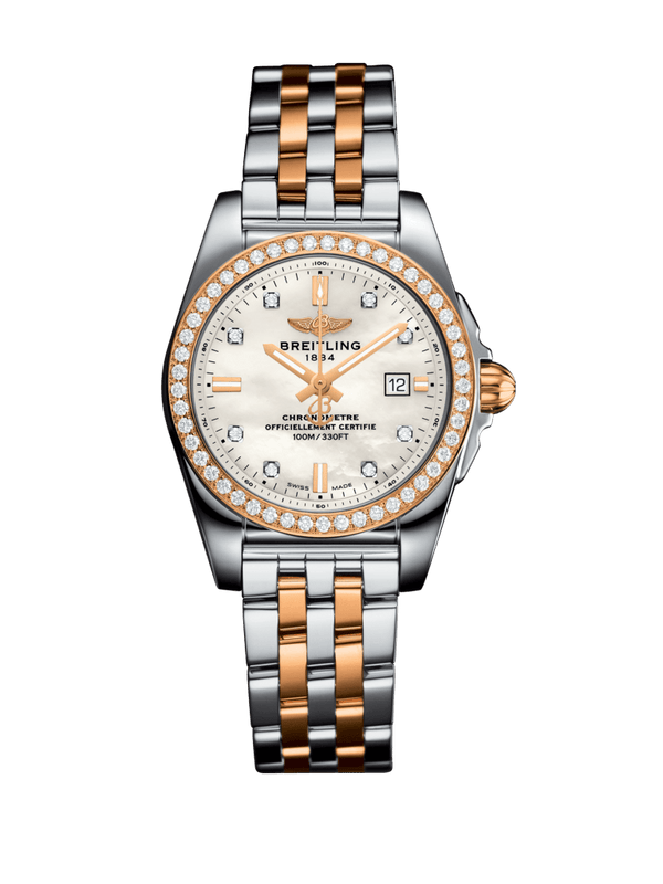 Breitling Galactic 29 Sleek C72348531A1C1 29mm Steel and 18k Rose Gold Mother-of-Pearl Dial