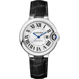 Cartier Ballon Bleu 33mm WSBB0030 Silver-Tone Dial Alligator Strap