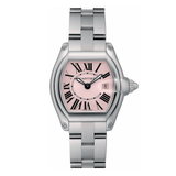 Cartier Roadster W62017V3 Ladies Stainless Steel Watch with Pink Lacquer Dial