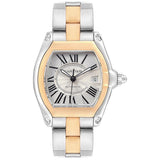 Cartier Roadster W62031Y4 Silver Sunray-Effect Dial Steel and 18k Yellow Gold Watch
