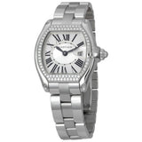 Cartier Roadster WE5002X2 36.5mm Silver Dial Diamond Bezel 18k White Gold Watch