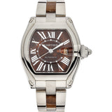 Cartier Roadster XL W6206000 Brown Walnut Burl Dial 18k White Gold Watch