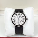 Cartier Ronde Solo WSRN0022 42mm Steel Watch with Leather Strap