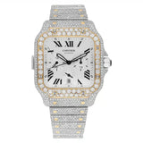 Cartier Santos De Cartier W2SA0008 Chronograph Two-Tone Custom Diamond Watch 44mm