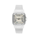 Cartier Santos Galbée W20018D6 29mm Stainless Steel Ladies Watch with Diamond Bezel